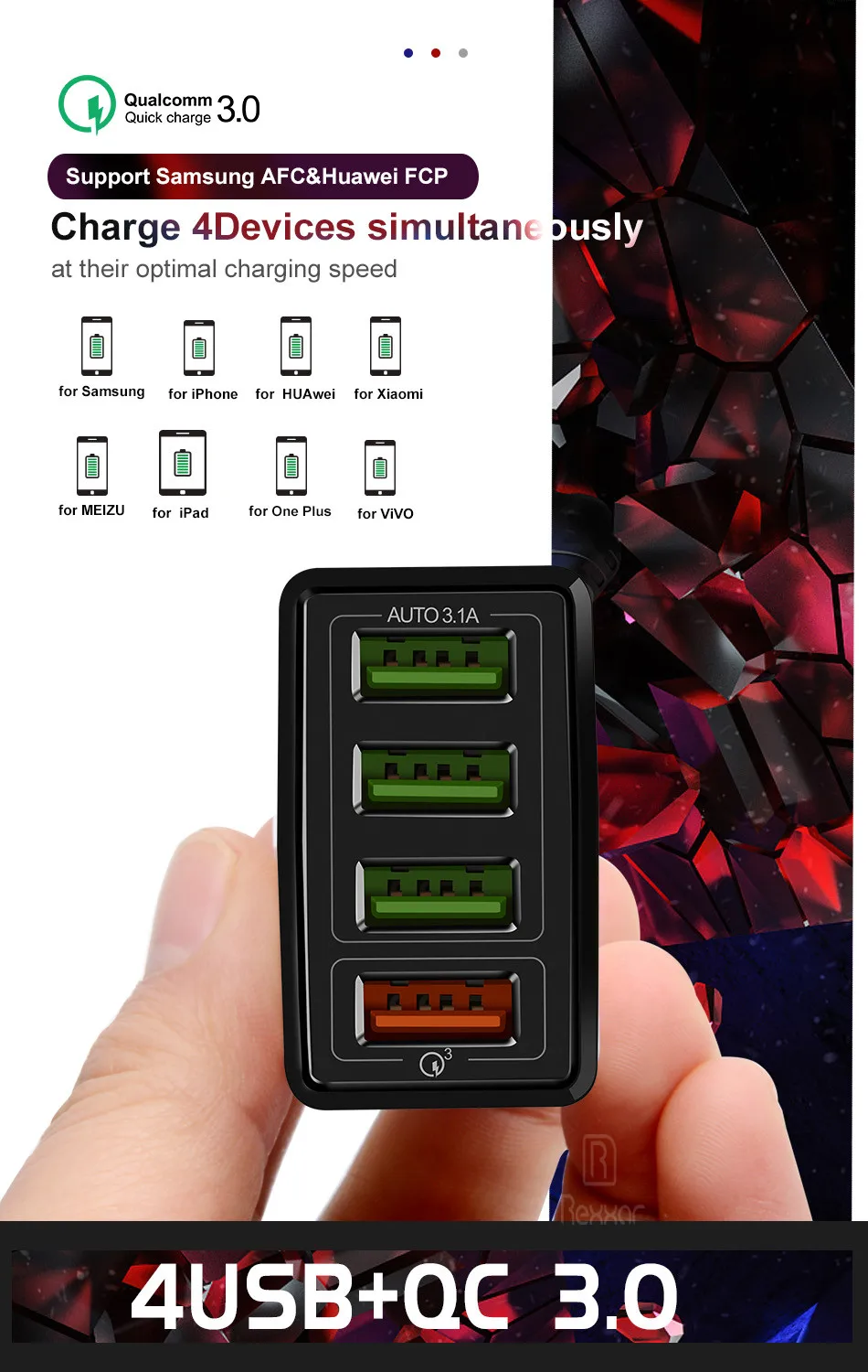 48 Вт Быстрая зарядка 3,0 USB зарядное устройство для iPhone 7 8 samsung S10 A50 huawei P30 Tablet QC 3,0 быстрое настенное зарядное устройство US EU UK Разъем-адаптер