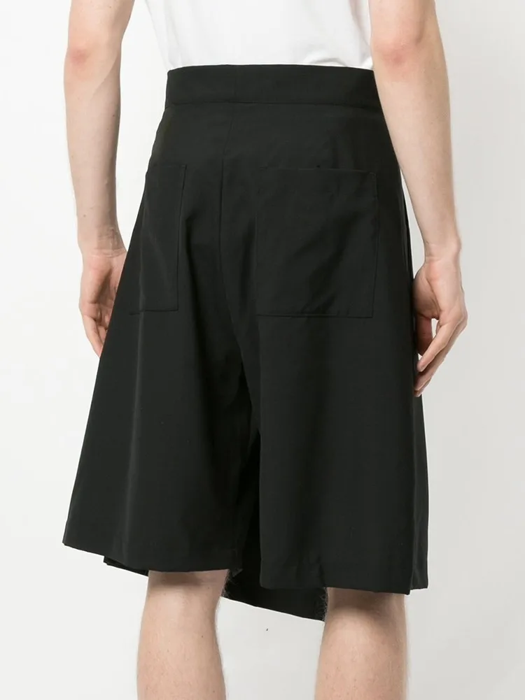 Men Wide Leg Pant Skirt Casual Shorts Summer New Men's Fashion Stylist Irregular Design Versatile Large Size Pant Skirt