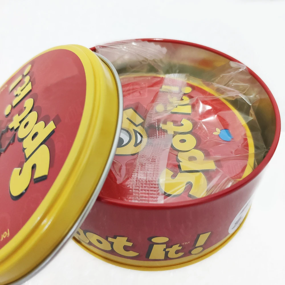 Dobbles Spot Cards It Hip 7 английская версия настольная игра высокое качество олово оригинальное издание животные металлическая коробка Go Кемпинг спорт - Цвет: red box