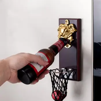 

Zinc Alloy Bottle Opener Wall-mounted Beer Openers Creative Basketry Shaped Bottle Opener (Golden)