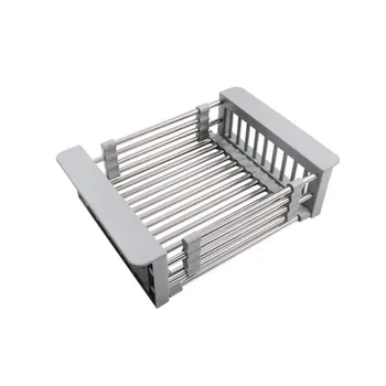 

Stainless Steel Drain Basket Telescopic Drying Rack Sink Drain Rack Fruit Bowl Chopsticks Dish Rack Kitchen Tools Drain Shelf