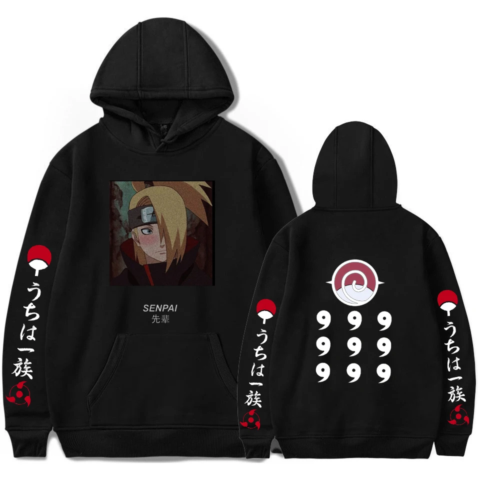 Harajuku большой размер d винтажный пуловер Ulzzang толстовки топы Uchiha Sasuke SENPAI Naruto