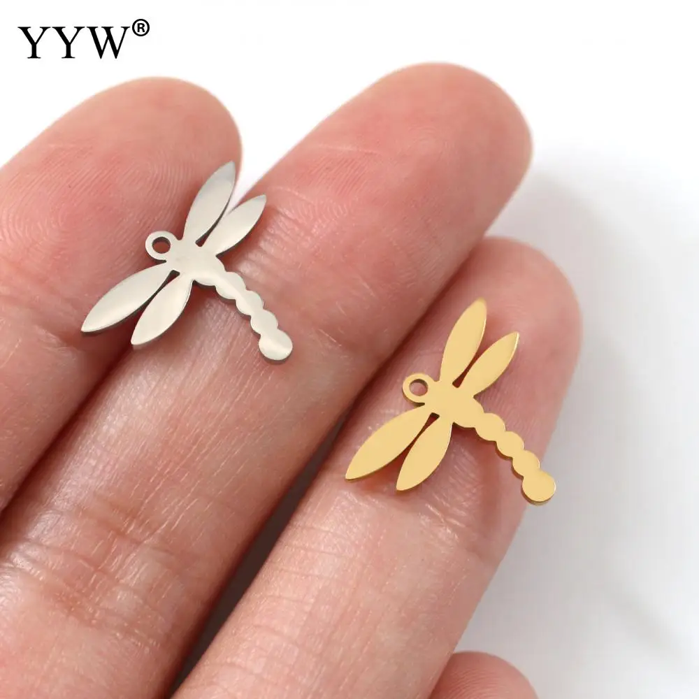 5pc Stainless Steel Pendants Insect Dragonfly Charms Diy Accessories Earring Bracelet Pendant Jewelry Findings Making Material | Украшения