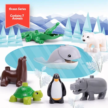 

Animal Duploe Series Model Figures Big Building Blocks Animals Educational Toys for Kids Children Gift Compatible Duploed Kids