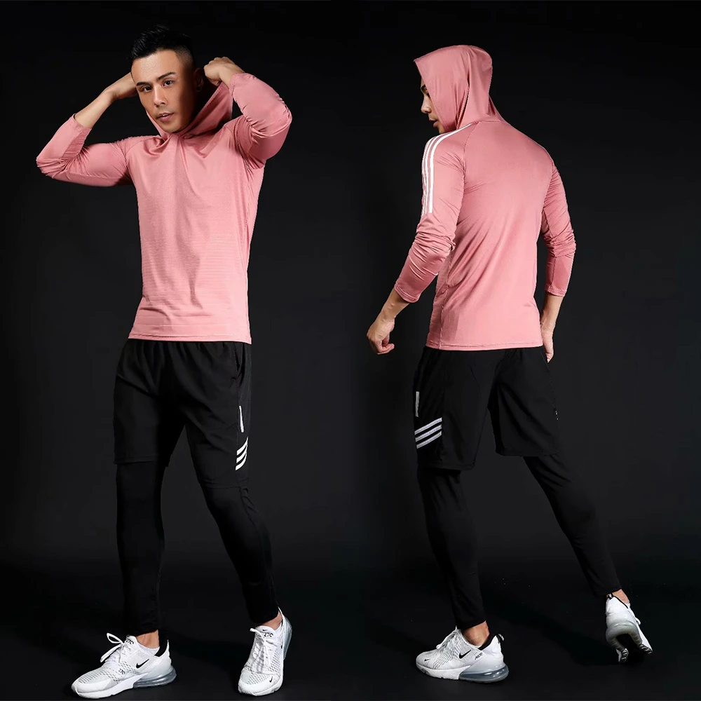 maníaco Solicitud liberal Ropa deportiva para entrenamiento de gimnasio para hombre, trajes de  entrenamiento atlético, ropa deportiva para correr y trotar, ajuste  seco|Conjuntos para running| - AliExpress