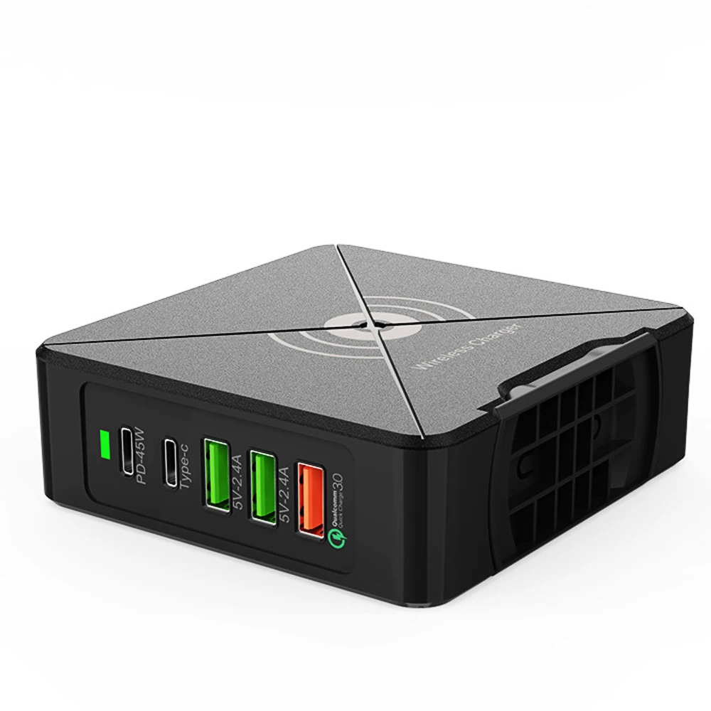 USB беспроводное зарядное устройство 75 Вт QC3.0 PD многопортовый Быстрый зарядный для iPhone 8 Plus XS 11 Pro для huawei P30 Pro mate 30 EU