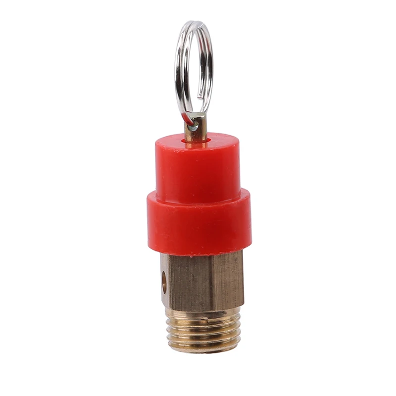 

G1/4 Air Compressor Relief Valve Red Hat Hand Pulls Safety Valve 1.5cm Diameter Pipes/Pressure Vessels