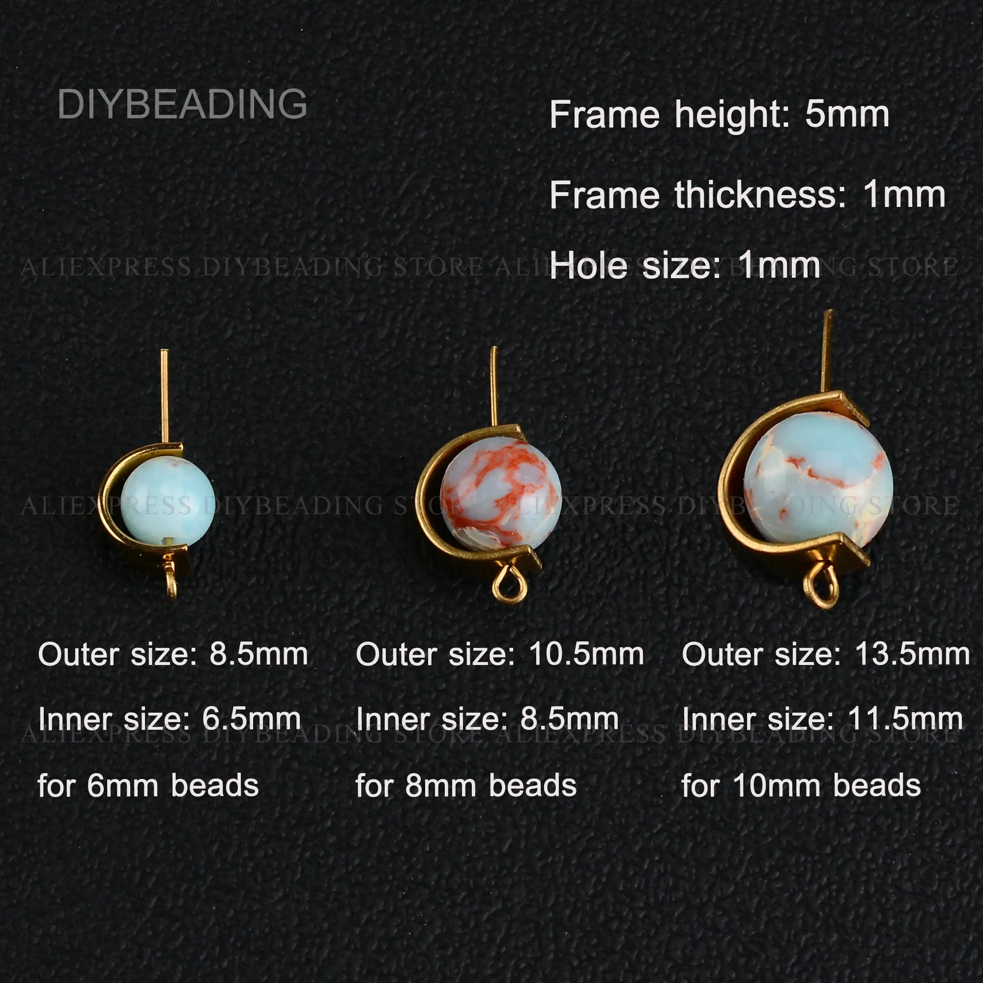 20-200 Pcs Brass Half Circle Charms U Shape Finding for Earring Making Metal Beads Frame Link Connector Bulk Wholesale