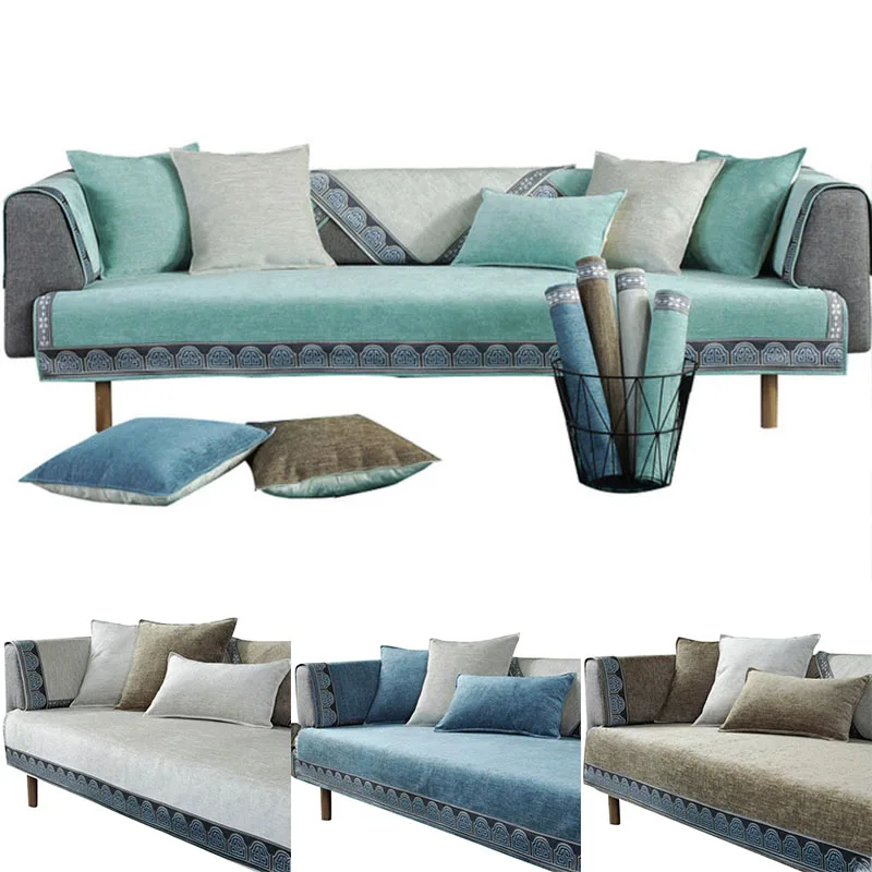 

Nordic Style Sofa Towel Cushion Chenille Four Season Universal Slipcover Cloth Sofa Covers Seat for Living Room Couch Sofa Cover
