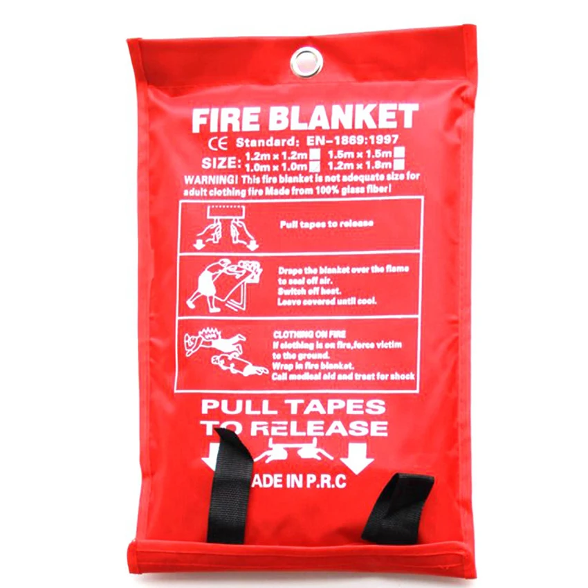 1* 1M Fire Blanket Fiberglass Emergency Fire Blanket Survival Tools Fire Protection, Portable Household Security Fire Blanket