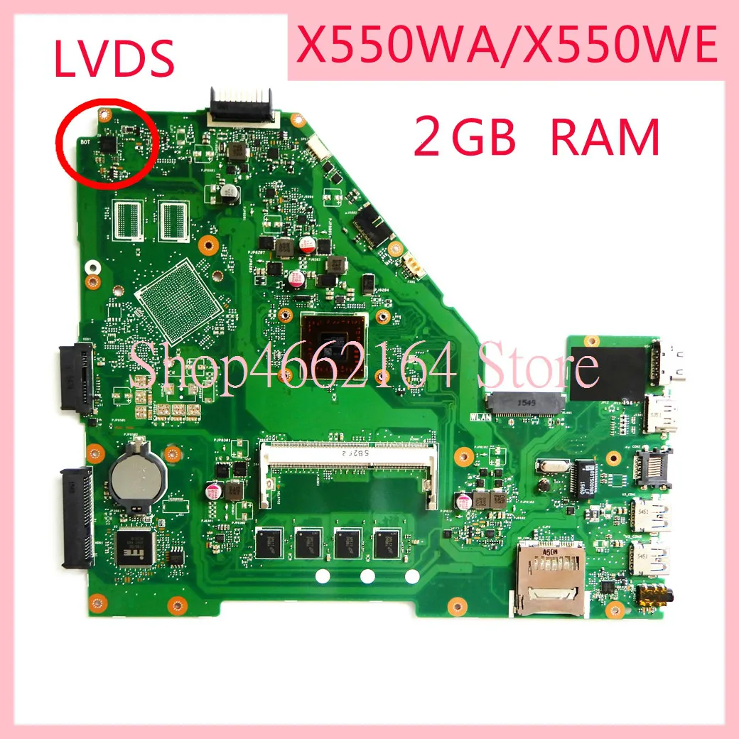X550WA для ASUS E1-6010 CPU 2GB RAM Материнская плата ноутбука X550 X552W X550WE X550W D552W | Компьютеры и