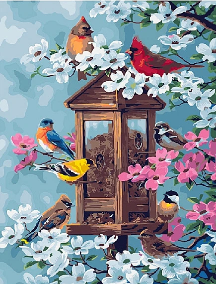 HUACAN Painting By Numbers Animals Kit Acrylic Paint On Canvas Wall Art Picture Hand Painted Bird For Home Decor DIY Gift - Цвет: SZHC1787