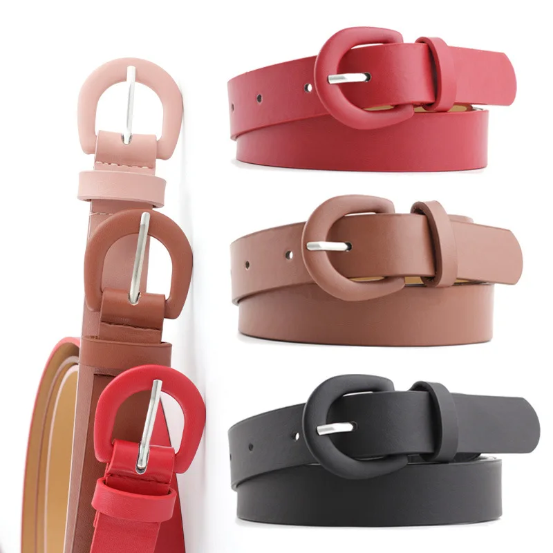 

2020 NEW Women's PU Leather pin buckle Belt Solid color spring and summer dress belt Fashion casual jeans belt