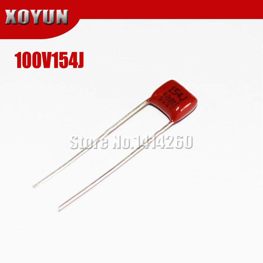 10 шт./лот CBB 100V154J 100V150NF 100В 0 15 мкФ шаг 5 мм 154J 100 в полипропиленовый пленочный