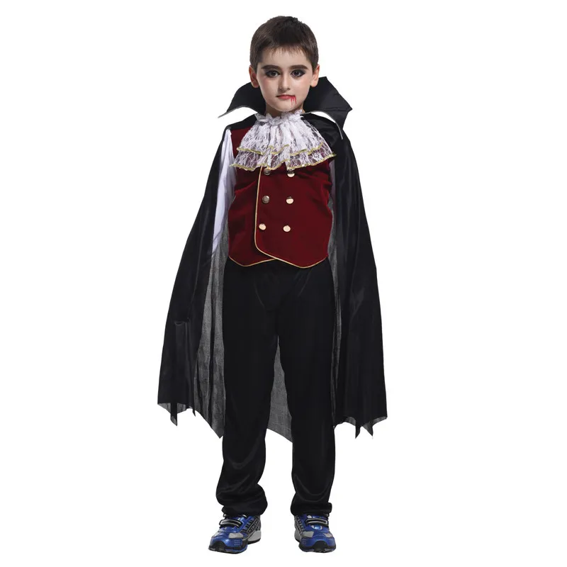 Карнавальный костюм принца вампира на Хэллоуин для мальчиков; вечерние карнавальные костюмы для детей; готический костюм вампира графа Дракулы - Цвет: Лаванда