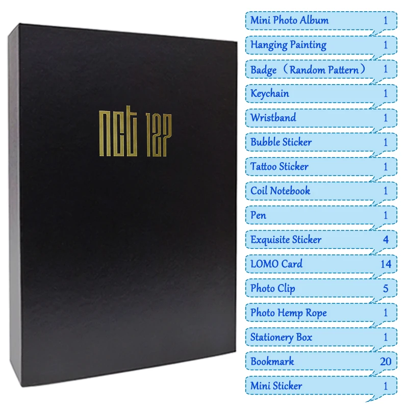 

K-pop NCT127 Peripheral Souvenirs Photo Album Polaroid Bookmark Keychain Sticker Badge Gift Packs NCT Fans Exquisite Gift Box