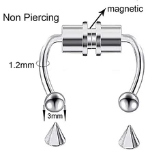 

New Fake Piercing Nose Ring Alloy Nose Piercing Hoop Septum Rings Jewelry Gifts Fashion Magnetic Fake Piercing