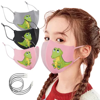 

3PCS Cartoon Dinosaur Face Mask Kids Children Reusable Washable Mouth Mask Cotton Fabric 3D Mask For Outdoor Masque Pour Enfant
