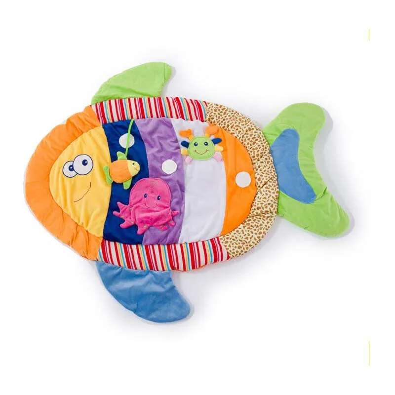 Красочное детское игровое одеяло с рыбками, игровой коврик для ползания, одеяло для ползания, пазл, игрушка, полная луна, подарок, детский игрушечный коврик, детский коврик для лазания