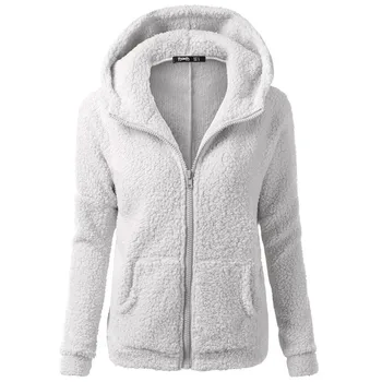 

Women Hooded Coat Winter Warm Wool Zipper Coat Cotton Coat Outwear Autumn Women Campus Casual Sweatshirts Y12.9