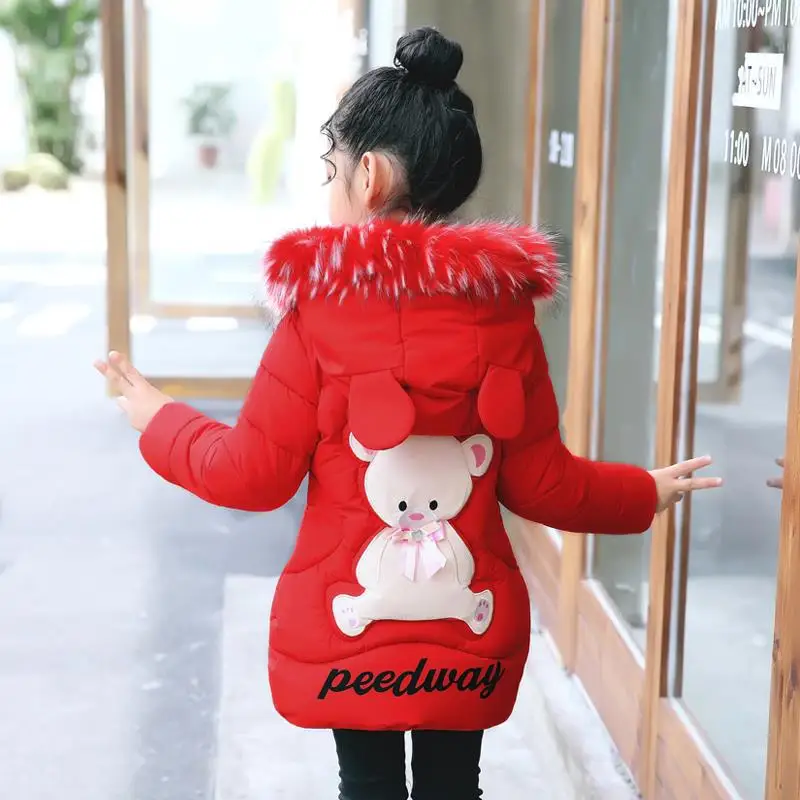 Пуховики для девочек Детская уличная теплая одежда плотные пальто детские