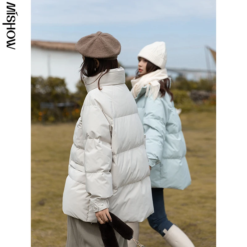 MISHOW 2021 Winter Down Coats For Women Thick 90% White Duck Jackets Out Wear Female Clothing MXA44Y0024 | Женская одежда