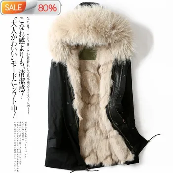 

2020 Winter Jacket Men Real Coat Parka Long Natural Fox Fur Jackets and Coats Warm Parkas Hombre P17PK1211 B22965