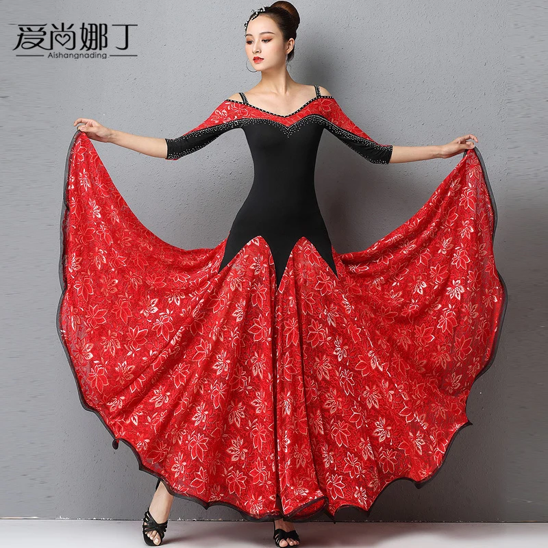 

2021 Woman modern dance dress performance dress national standard dance competition dress Waltz dance Costumes