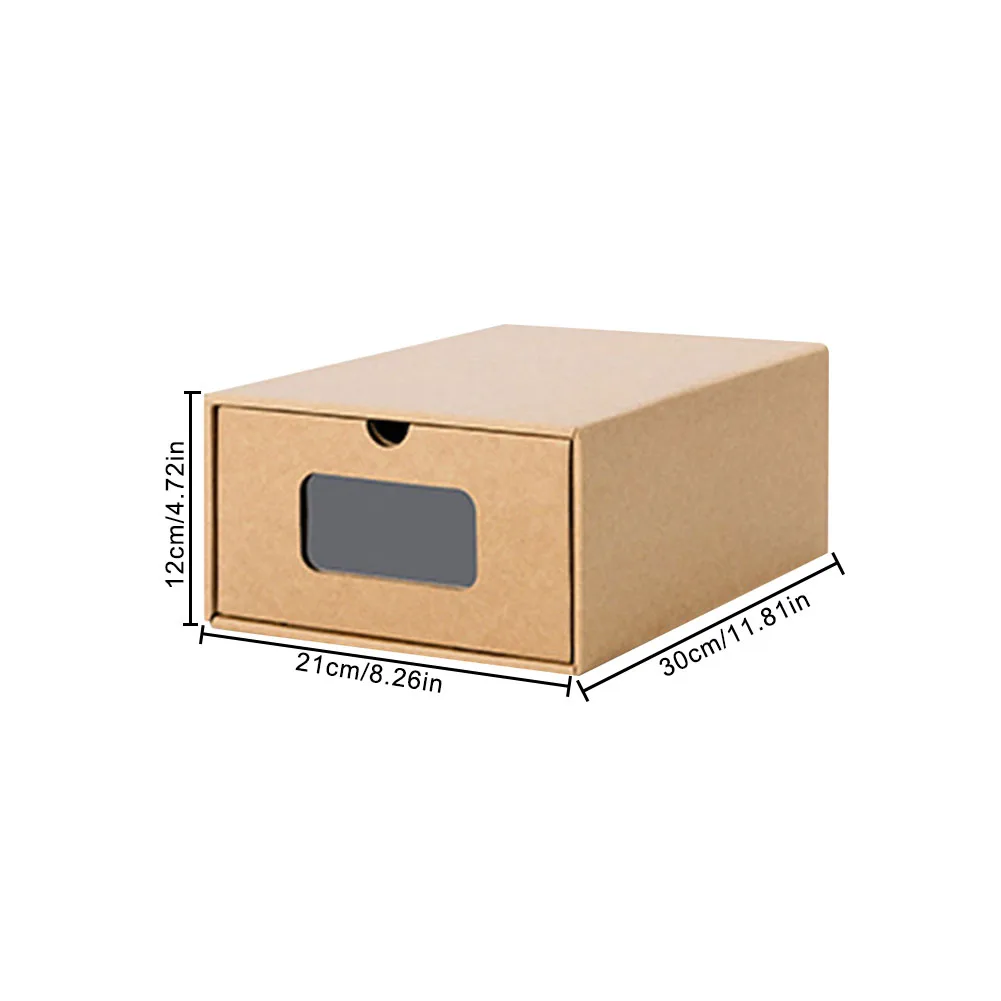 Folding Shoes Storage Box 1Pc Stackable Sneaker Organizer, Eco-Friendly Foldable Kraft ... - SKU FSSB1554 - UGI Packaging