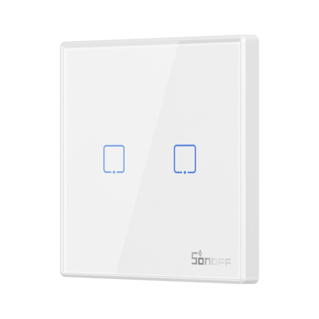 T2EU-RF 433MHz Smart Wall Switch Wireless Stick-on RF Remote Controller 2-Way Control For 4CHPROR3 SlampherR2 TX Series