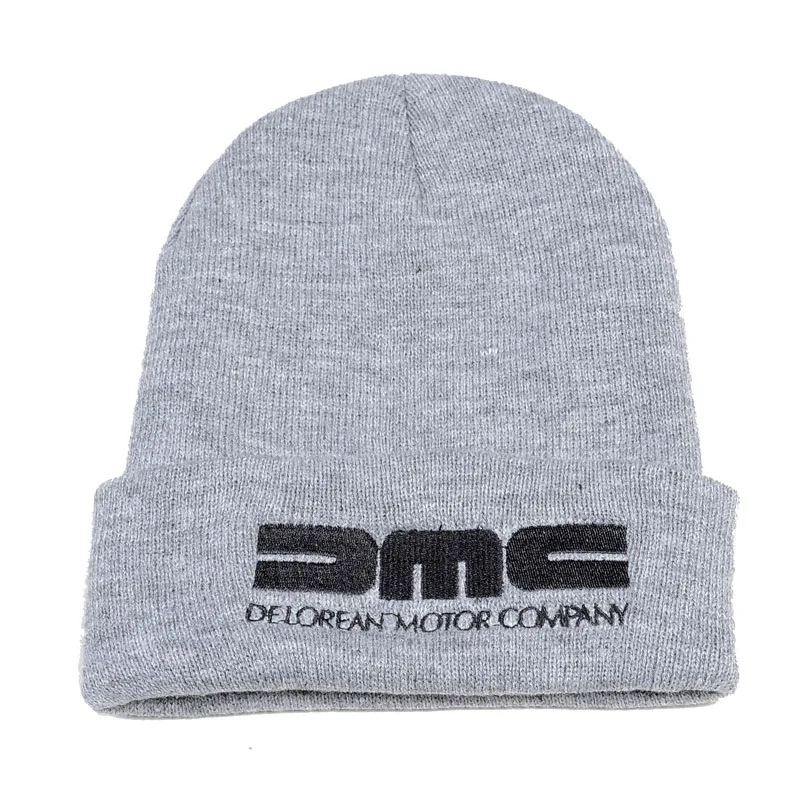 Бренд delorean motor company Beanies, шапка «Назад в будущее», модные зимние теплые вязаные шапки унисекс - Цвет: Серый