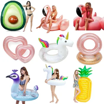 

Inflatable Flamingo pool Float unicorn swim ring Swimming Float Tube Circle pool Sequin Swimming Ring Pool Toy