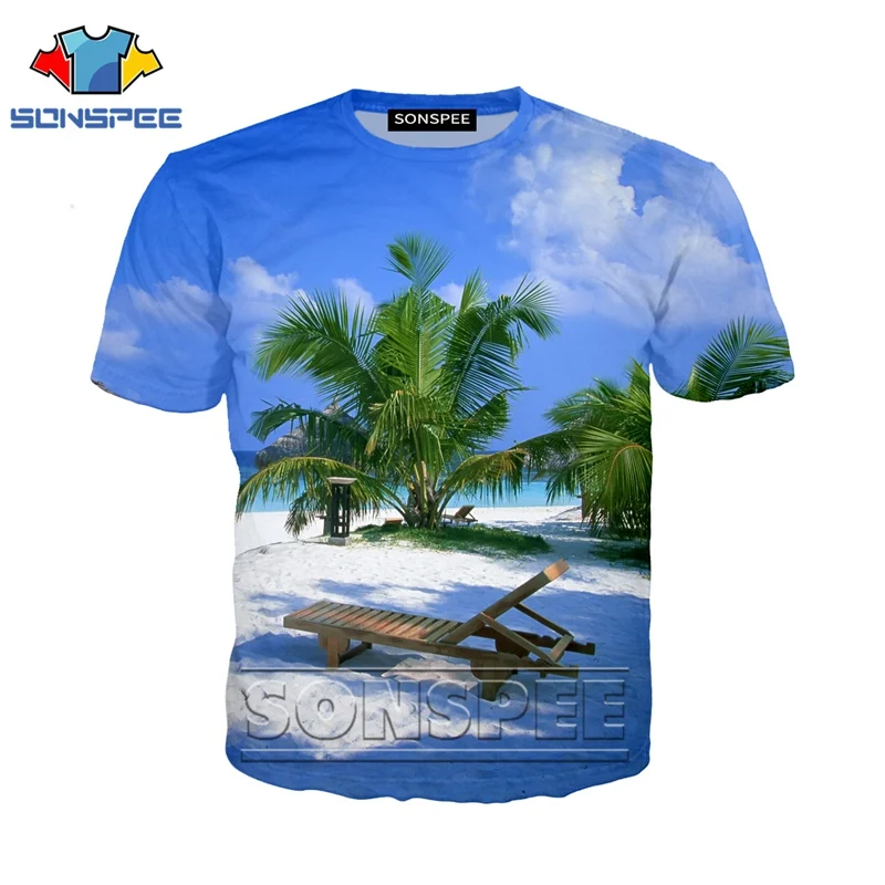Забавная футболка с 3d принтом Аниме Мужская модная футболка в стиле хип-хоп с пальмой Детская Футболка Harajuku для пляжа Забавные футболки homme футболка A26