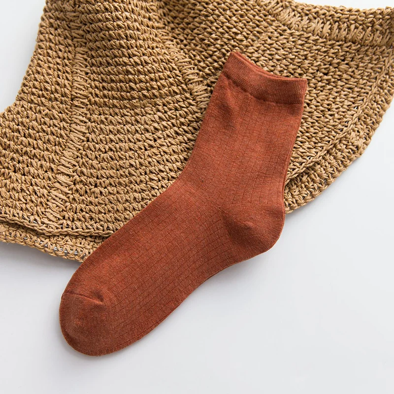1 пара осенних милых полосатых носков, женские модные хлопковые носки в стиле Харадзюку ярких цветов, толстые теплые забавные полосатые носки - Цвет: Хаки