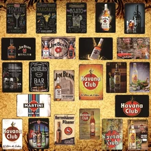 [Luckyaboy] Ретро Гавана клуб Mojito мартини Маргарита металлические жестяные знаки винтажные наклейки табличка для бара клуб кафе магазин Декор AL037