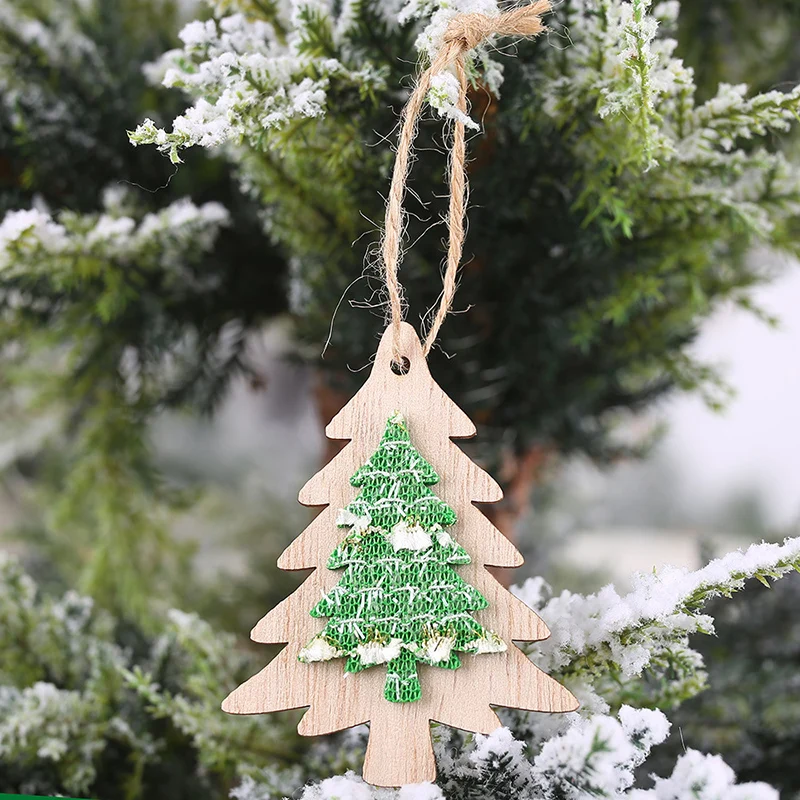 3 шт./упак. креативная Рождественская деревянная прикрепленная ткань кедр пятиконечная звезда Висячие аксессуары елочные украшения