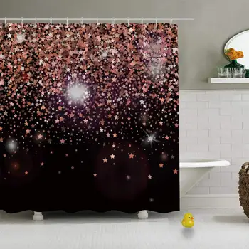 

Decorative Poster Template Bright Rose Gold Creative Shower Curtain for Bathroom,72''L x 72''W