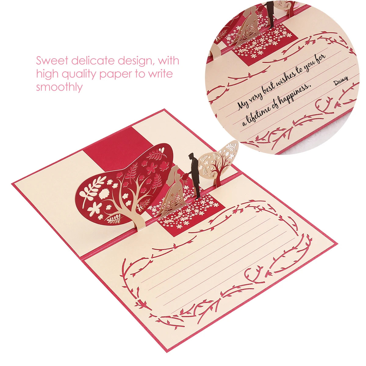  Wedding Pop Up Greeting Card 3D Gift Card With Bride And Bridegroom Design Postcard With Envelope S - 4.00004E+12