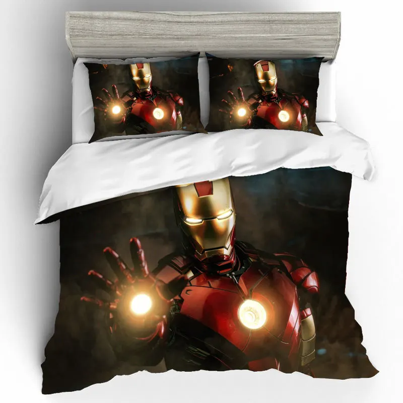 

Customize Avenger Alliance Bedding Sets Duvet Cover Bed Sheets Pillowcases Bed Linen Iron Man King Size Bedding Set Home Textile