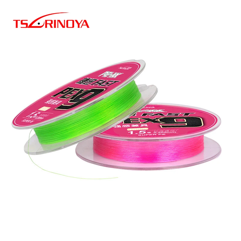 TSURINOYA Fishing Line FAST Multifilament 9 Strands Braided PE Line