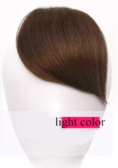 Light Brown Бразильские настоящие человеческие волосы, боковая челка, заколка в челке, натуральные волосы на заколках, прямые волосы с бахромой для наращивания, Halo Lady Non-remy - Цвет: Light Brown