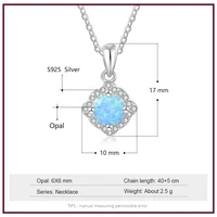 925 Sterling Silver Necklaces & Pendants for Women Fashion Opal Stone Necklaces with Clear CZ Fine Jewelry Gifts (Lam Hub Fong) - Image 4