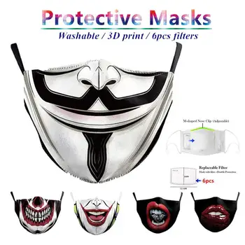 

Funnyface Reusable Protective mascarillas PM2.5 Filter anti dust Face Masks Windproof Mouth Mask Bacteria Proof Mascaradetecido