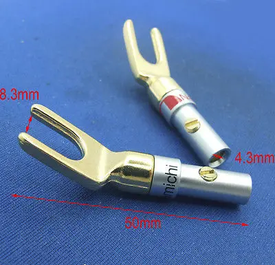 

DHL/EMS 100PCS Metal Speaker Tuning fork U Spade Free Welding for BINDING POST Double nut -A7