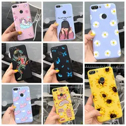 Funda para Huawei P Smart 2018, carcasa trasera de silicona Tpu suave con margaritas y flores, bolsa de 5,65 pulgadas, FIG-LX1