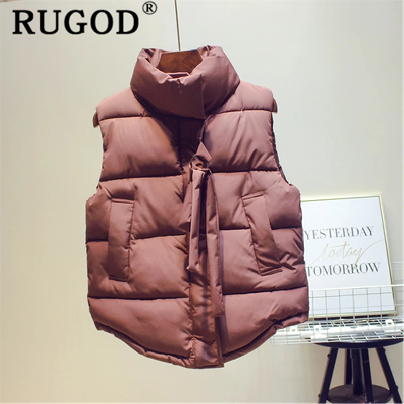 RUGOD, новинка, Осеннее поступление, специальный однотонный жилет для женщин, без рукавов, хлопок, теплое пальто на молнии, тонкий, Модный женский жилет на каждый день