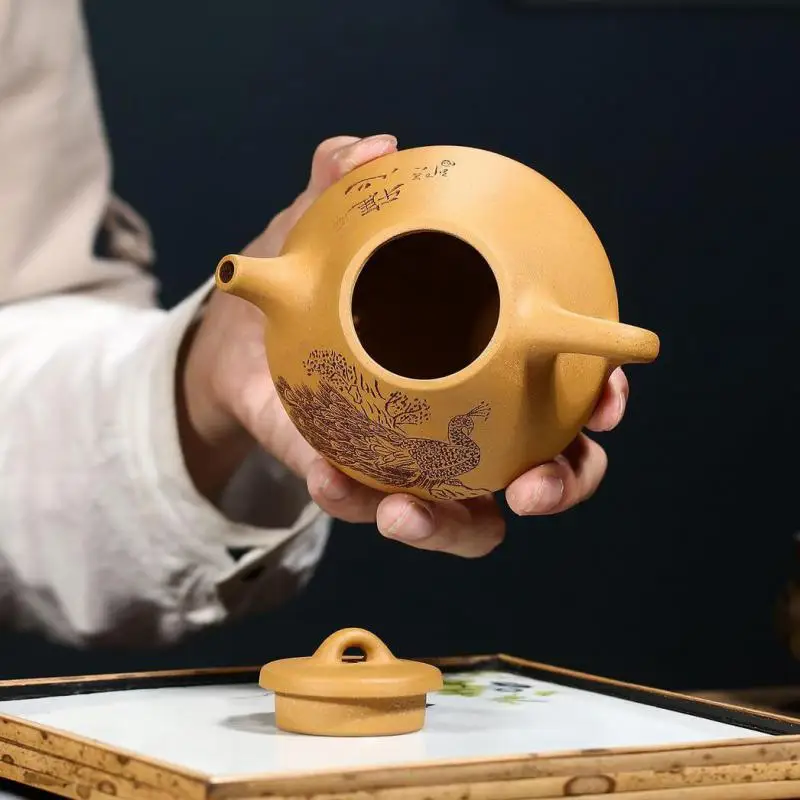 colher zisha bule yixing pote artesanal kung-fu teaware argila roxa drinkware