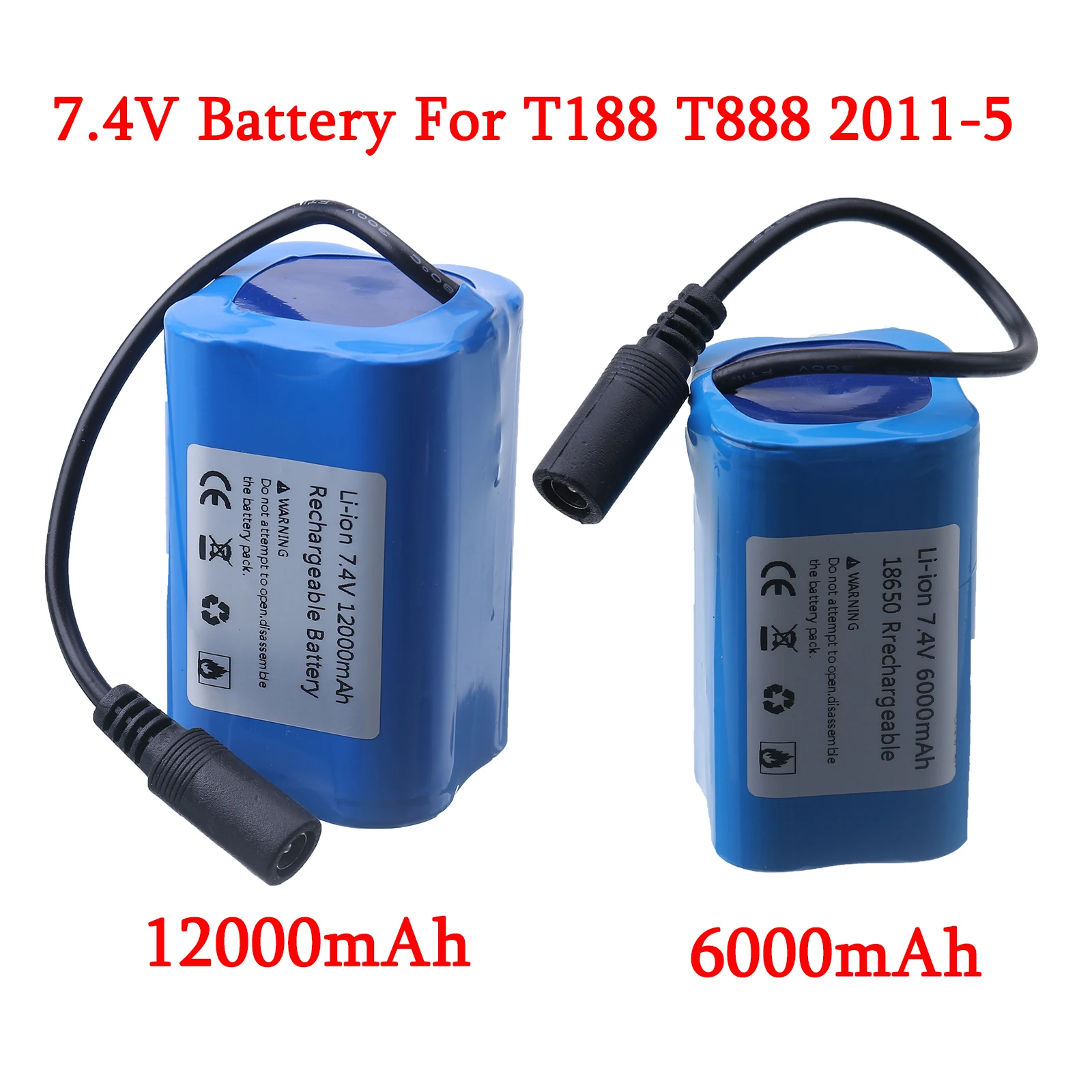 

Аккумулятор для T188 T888 2011-5 TH88 V007 C18 CF18, пульт дистанционного управления, запчасти для рыболовных приманок на радиоуправлении, лодок 2S, 7,4 В, 6000 мАч/12000 мАч, 1 шт.