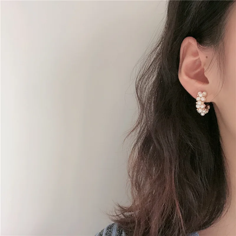 MENGJIQIAO-2019-New-Vintage-Japan-Korean-Hoop-Earrings-For-Women-Handmade-Sweet-Simulated-Pearl-Circle-Jewelry