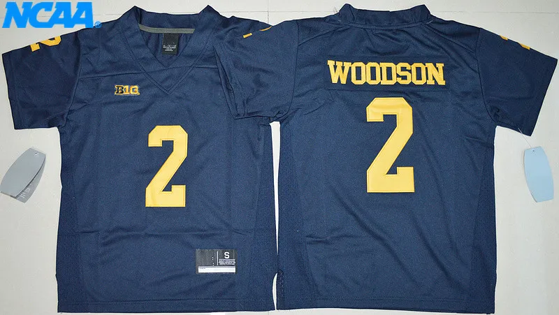 Новое поступление высокое качество Charles Woodson футболка колледжа спортивные майки#2 Woodson Молодежные S-XL